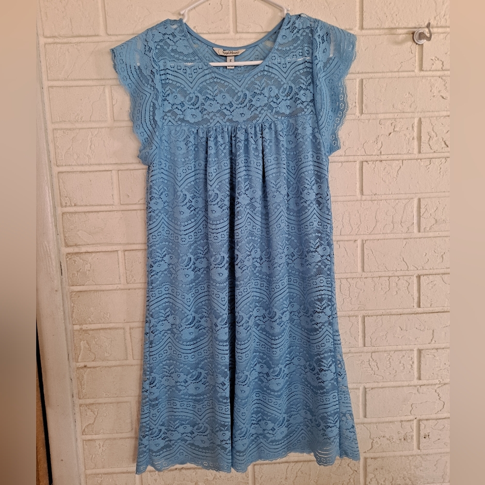 Speechless blue lace sheath dress